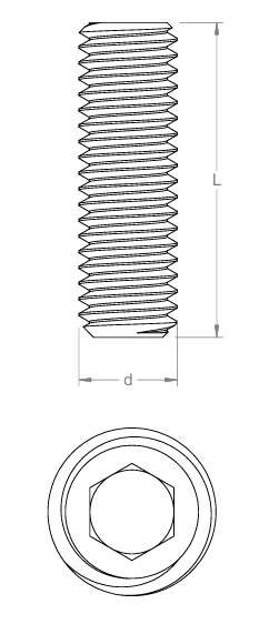 Gewindestifte mit Innensechskant ähnl. DIN 913 / ISO 4026 aus Polyamid