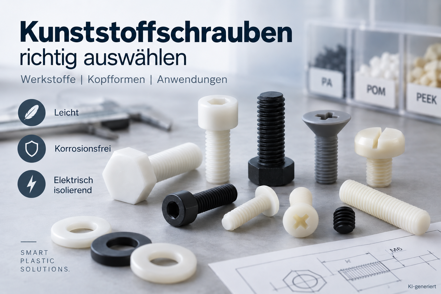 Kunststoffschrauben richtig auwählen: Werkstoffe, Kopfformen und Anwendungen