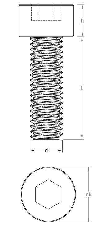 Zylinderschrauben mit Innensechskant DIN 912 / ISO 4762 aus Polyamid