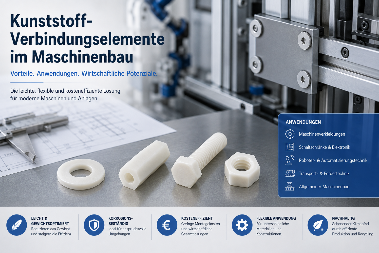 Kunststoff-Verbindungselemente im Maschinenbau - Vorteile, Anwendungen und wirtschaftliche Potenziale