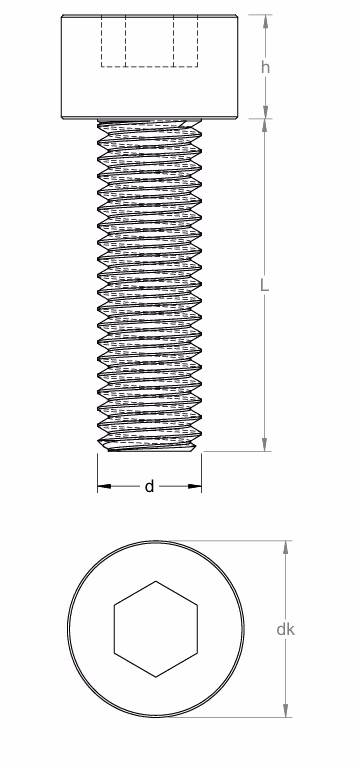 Zylinderschrauben mit Innensechskant DIN 912 / ISO 4762 aus Polyamid