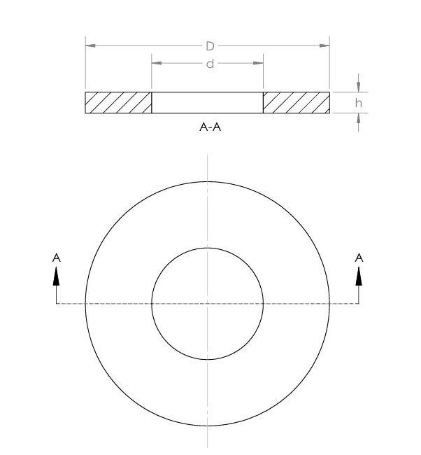Unterlegscheiben ähnl. DIN 125 (Form A) / DIN 34815 / ISO 7089 aus PEEK