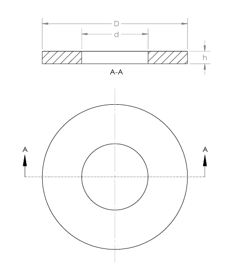 Unterlegscheiben ähnl. DIN 9021 / DIN 34816 / ISO 7093 aus PTFE